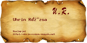 Uhrin Rózsa névjegykártya