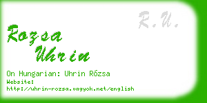 rozsa uhrin business card